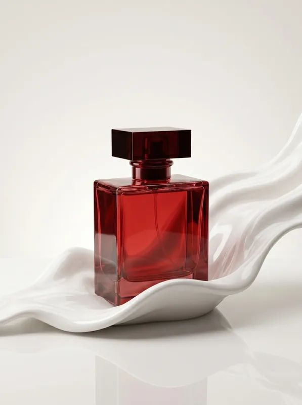 Anuncio de perfume de lujo con diseño sofisticado
